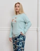 Піжама жіноча бавовняна Plus Size зі штанами Лілії 30110 Бірюзовий 5XL - зображення 2