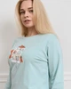 Піжама жіноча бавовняна Plus Size зі штанами Лілії 30110 Бірюзовий 5XL - зображення 4