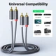 Аудіокабель UGREEN AV104, 2RCA Male to 2RCA Male, ABS, 5m Black - изображение 4