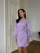 Платье мини на запах лилового цвета 36323 One Size - изображение 3