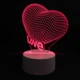 3D светильник, ночник "Сердце", на белой базе. С пультом, 8 цветов подсветки. - изображение 1