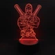 3D светильник, ночник "Дедпул", на черной базе. С пультом, 8 цветов подсветки. - изображение 1