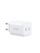 Сетевое зарядное устройство UGREEN X526 2xUSB-C 45W QC3.0 PD 3.0 GaN Fast Charger White (65154) - изображение 2