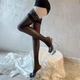 Панчохи мереживні ажурні капрон довгі чорні One size (А705) - зображення 2