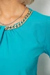 Блуза однотонная, цвет бирюзовый, S, 230R306 - изображение 5