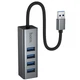 Переходник HUB Hoco HB1B 4in1 (USB to 4xUSB 3.0) (0.2m) Metal gray - изображение 4