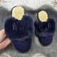 Тапочки женские домашние Белста синие с меховой опушкой и стелькой из овчины 40р (25,8 см) 2418_3 - изображение 2