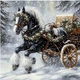 Набор для вышивки крестом ZUOANLF "Черный Конь в Заснеженном Лесу" 14CT, 40x40 см, канва Аида с нанесенным рисунком - изображение 1