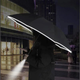 Зонт обратного сложения PowerMe LumiSafe Umbrella с LED фонариком и светоотражающей лентой Черный - изображение 1