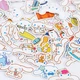 Набор наклеек Синаморол Синнаморолл Cinnamoroll стикеры наклейки 60 шт Sanrio - изображение 5