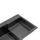 Кухонна мийка Kroner KRP Schwarze 7848LHM 780×480 мм, графіт (PVD), нержавіюча сталь, інтегрована, з правим крилом, 3.0/1.0 мм, з кошиком - зображення 7