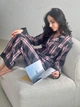Пижама женская 2XL в клеточку (рубашка + штаны) Розово-Серая COSY - изображение 14