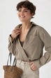 Короткая рубашка в комплекте с майкой в рубчик Lurex Кофейный One Size (81260) - изображение 1