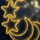 Светодиодная гирлянда на окно Луна и Звезды от сети 3м х 70см 9 фигур 9M-1 XmasТеплый Белый ( см1161501 ) - изображение 9