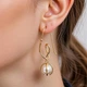Серьги подвески с жемчугом длинные Fashion Jewelry золотистые - изображение 1