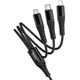 Дата кабель HOCO X123 Victory 3in1 Type-C to Lightning/Type-C/MicroUSB 3A (1m) (Black) (243503) - изображение 4