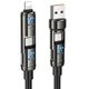 Дата кабель HOCO U143 Joy 4in1 USB to Lightning/Type-C to Type-C 240W (1.2m) (Black) (243426) - изображение 1