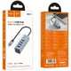 Перехідник HUB HOCO HB1C 4in1 (Type-C to 4xUSB 3.0) (0.2m) (Metal gray) (243563) - зображення 2