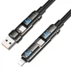 Дата кабель HOCO U143 Joy 4in1 USB to Lightning/Type-C to Type-C 240W (1.2m) (Black) (243426) - изображение 4