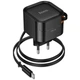 Мережевий зарядний пристрій HOCO C153A Changer With Retractable Cable Type-C PD20W (Black) (243527) - зображення 6