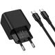 Сетевое зарядное устройство HOCO CS83A Excellent with digital display PD20W+QC3.0 (1USB-A/1C) + кабель Type-C to Type-C (Black) (243551) - изображение 6
