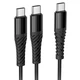 Дата кабель HOCO X123 Victory 2in1 Type-C to Type-C/Type-C 3A (1m) (Black) (243493) - изображение 3