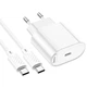 Сетевое зарядное устройство HOCO C109A Fighter PD20W (1USB-C) + кабель Type-C to Type-C (White) (243515) - изображение 5