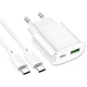 Сетевое зарядное устройство HOCO C109A Fighter PD20W+QC3.0 (1USB-A/1C) + кабель Type-C to Type-C (White) (243511) - изображение 5