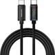 Интерфейсный кабель Rocoren RCXCTT2-MC01 240W 480Mbps (E-marker 48V 5A) RGB TypeC-TypeC 1m Black (43615) - изображение 1