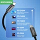 Интерфейсный кабель Rocoren RCXCTT2-MC01 240W 480Mbps (E-marker 48V 5A) RGB TypeC-TypeC 1m Black (43615) - изображение 4