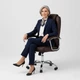 Офісне, комп'ютерне крісло Infinito Premium Comfort Brown з механізмом гойдання TILT та хромованою хрестовиною (до 120 кг) - зображення 2