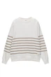 Світшот на флісі Pull & Bear молочний в бежеву смужку FZUUA953 L - изображение 5