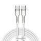 Кабель Baseus Cafule Metal Type-C to Type-C 100W (2m) white (CATJK-D02) - зображення 1