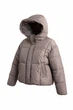 Куртка женская Lady Yep 9068 оверсайз укороченная надпись впереди с капюшоном one size капучино - изображение 2
