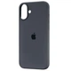 Чехол Fiji Silicone Case для Apple iPhone 16 Plus бампер накладка Soft Touch с микрофиброй Carbon Grey - изображение 1