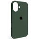 Чехол Fiji Silicone Case для Apple iPhone 16 Plus бампер накладка Soft Touch с микрофиброй Dark Olive - изображение 1