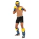 Защита голени и стопы кожаная для единоборств защита для ног Fistrage Fight Gear 7860 размер XL Blue-Yellow - изображение 10