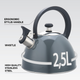 Чайник нержавеющий Maestro 2.5л серый (MR-1302-GREY) - изображение 1