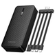 Павербанк 20000mAh з вбудованими кабелями Lightning, Type-C, Micro-USB, USB BOROFONE BJ84A 1USB Чорний - зображення 3