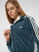 Толстовка на молнии без капюшона женская Adidas Originals X Liberty London Debossed Velvet Firebird JW5267 M Зеленая (4068811573416) - изображение 4
