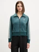 Толстовка на молнии без капюшона женская Adidas Originals X Liberty London Debossed Velvet Firebird JW5267 M Зеленая (4068811573416) - изображение 10