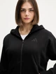 Толстовка на молнии утепленная с капюшоном женская Adidas ALL SZN Fleece Full-Zip IX3809 M Черная (4067894332095) - изображение 9