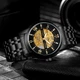 Чоловічий Механічний Годинник Winner Triumph Sahara Gold, 2 Ремінці Чорно Жовтий (389727) - зображення 4