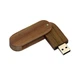 USB флешка Shandian овальная выкидная деревянная, орех 16GB - изображение 1
