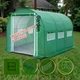 Садовая теплица Garden Green Mosquito Door 3×2 м 6 м² с москитной сеткой на входе металлический каркас диаметр трубы 19 мм 3 секции 6 окон зеленая пленка из УФ-4 - изображение 1