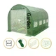 Садовая теплица Garden Green Mosquito Door 4×2.5 м 10 м² с москитной сеткой на входе металлический каркас диаметр трубы 19 мм 4 секции 8 окон зеленая пленка из УФ-4 - изображение 3