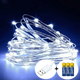 LED гирлянда новогодняя Капля росы 100LED 10м цвет Холодный Белый режим статика и мерцание 2 в 1 от USB и батареек - изображение 1