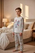 Пижама для мальчика Baykar детская пижамка хлопок р 8 128-134 см 8-9 лет Лев арт 9084-511 Белый - изображение 2