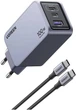 Мережевий зарядний пристрій Ugreen Nexode Pro GaN 1 x USB-A + 2 x USB-C 100 Вт Grey (6941876228744) - зображення 2