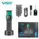 Триммер VGR V-885T GREEN, 4 насадки, LED display - изображение 1